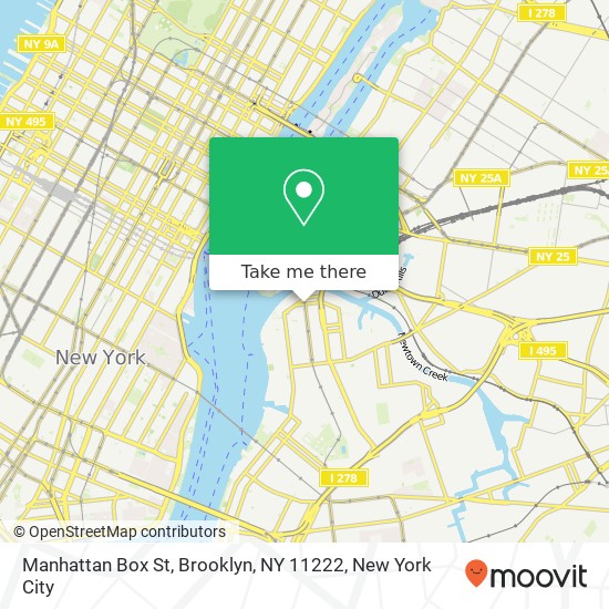 Mapa de Manhattan Box St, Brooklyn, NY 11222