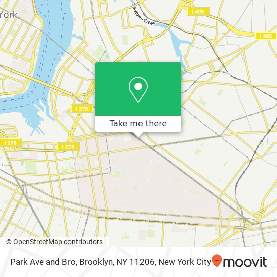 Mapa de Park Ave and Bro, Brooklyn, NY 11206