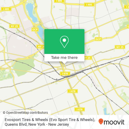 Mapa de Evosport Tires & Wheels (Evo Sport Tire & Wheels), Queens Blvd