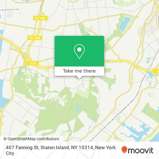 Mapa de 407 Fanning St, Staten Island, NY 10314