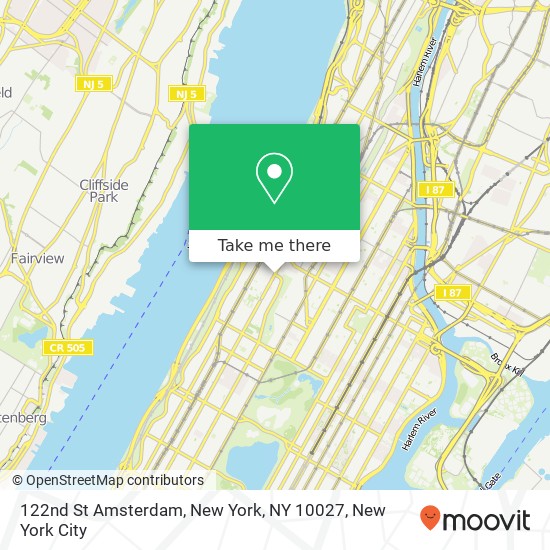 122nd St Amsterdam, New York, NY 10027 map