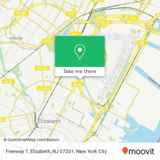 Mapa de Freeway 1, Elizabeth, NJ 07201