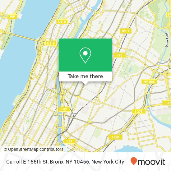 Carroll E 166th St, Bronx, NY 10456 map