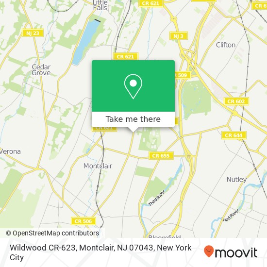 Mapa de Wildwood CR-623, Montclair, NJ 07043