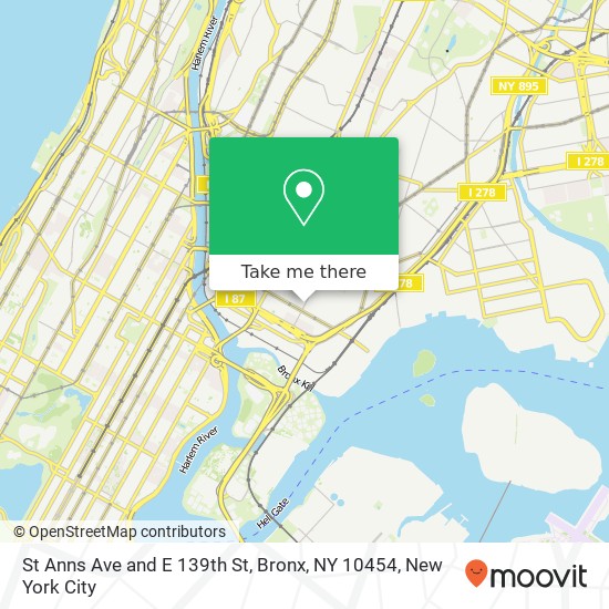 St Anns Ave and E 139th St, Bronx, NY 10454 map