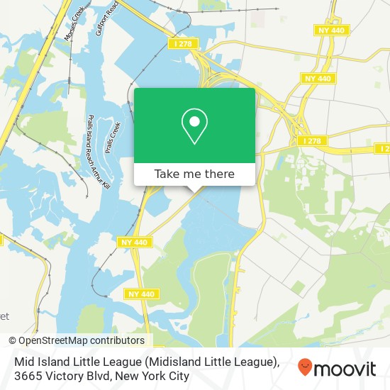 Mapa de Mid Island Little League (Midisland Little League), 3665 Victory Blvd