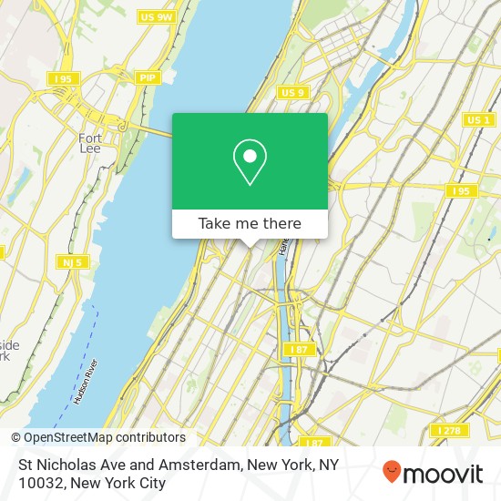 Mapa de St Nicholas Ave and Amsterdam, New York, NY 10032