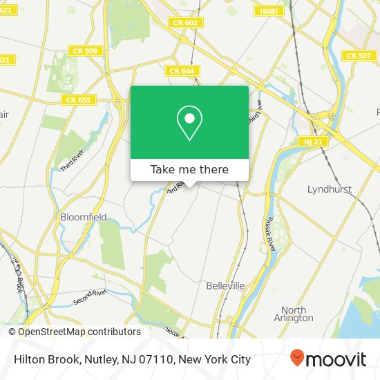 Mapa de Hilton Brook, Nutley, NJ 07110