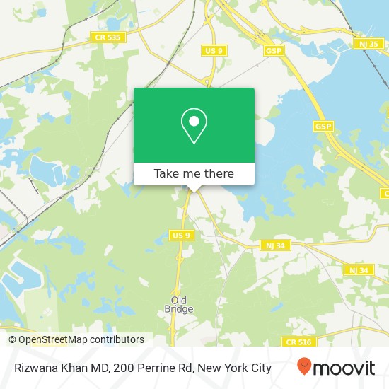 Mapa de Rizwana Khan MD, 200 Perrine Rd