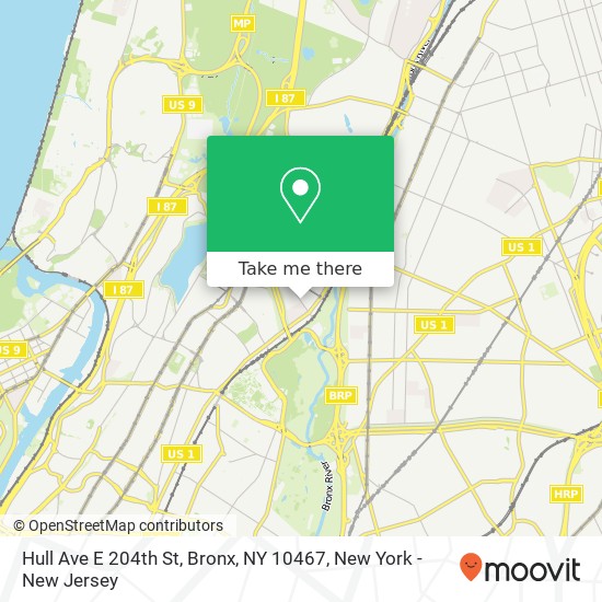 Hull Ave E 204th St, Bronx, NY 10467 map