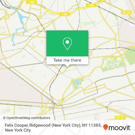 Mapa de Felix Cooper, Ridgewood (New York City), NY 11385
