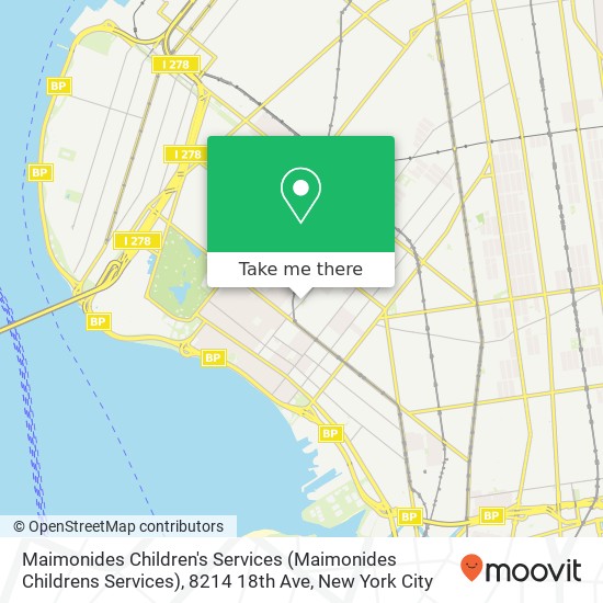 Mapa de Maimonides Children's Services (Maimonides Childrens Services), 8214 18th Ave