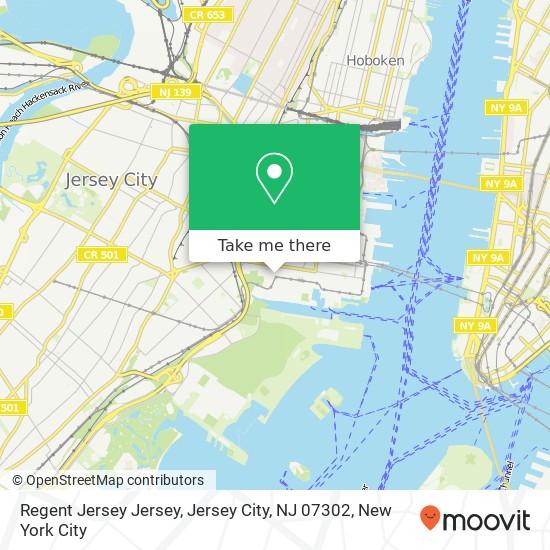 Mapa de Regent Jersey Jersey, Jersey City, NJ 07302