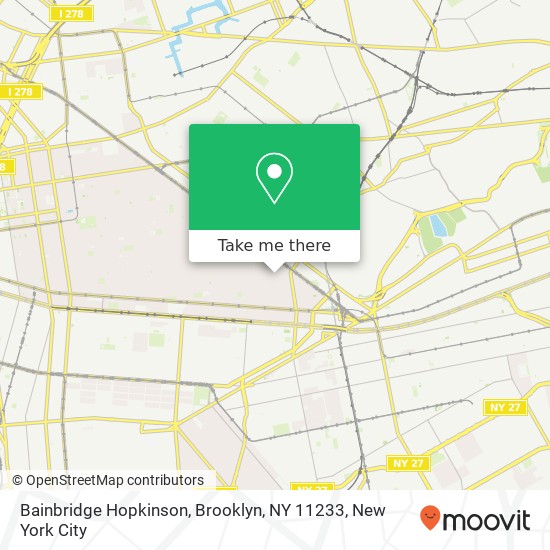 Mapa de Bainbridge Hopkinson, Brooklyn, NY 11233