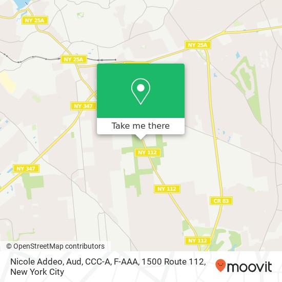 Mapa de Nicole Addeo, Aud, CCC-A, F-AAA, 1500 Route 112