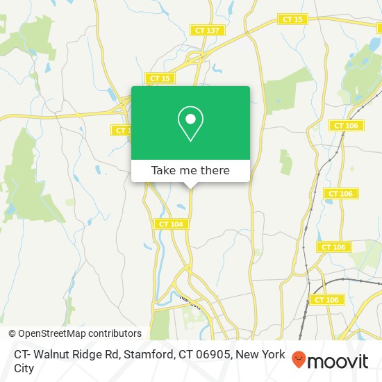 Mapa de CT- Walnut Ridge Rd, Stamford, CT 06905