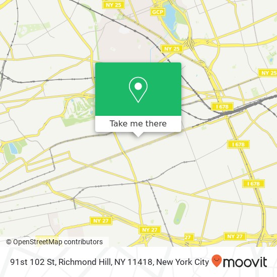 Mapa de 91st 102 St, Richmond Hill, NY 11418