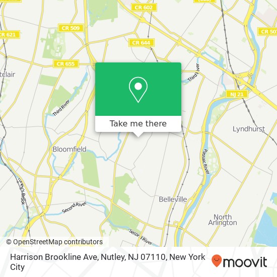 Harrison Brookline Ave, Nutley, NJ 07110 map