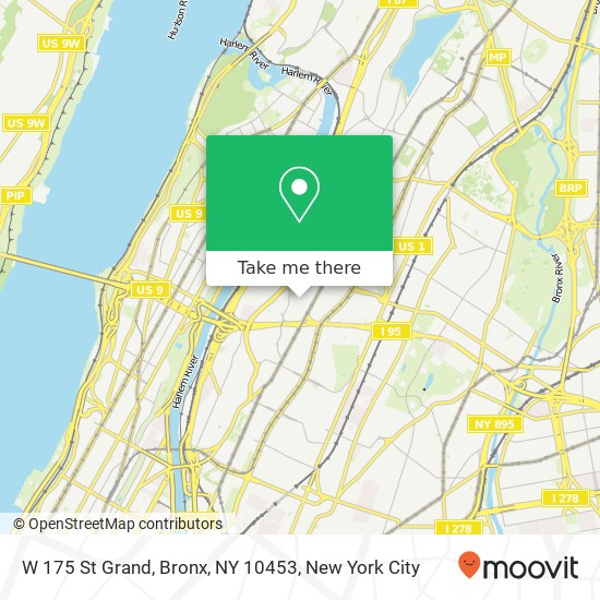Mapa de W 175 St Grand, Bronx, NY 10453