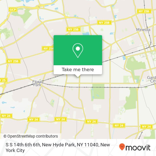 Mapa de S S 14th 6th 6th, New Hyde Park, NY 11040