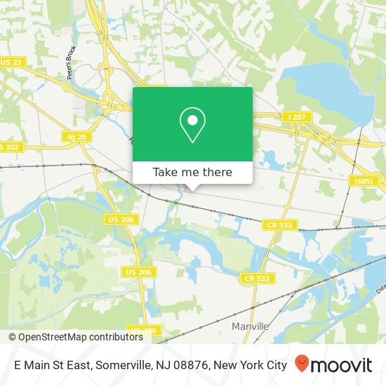 Mapa de E Main St East, Somerville, NJ 08876