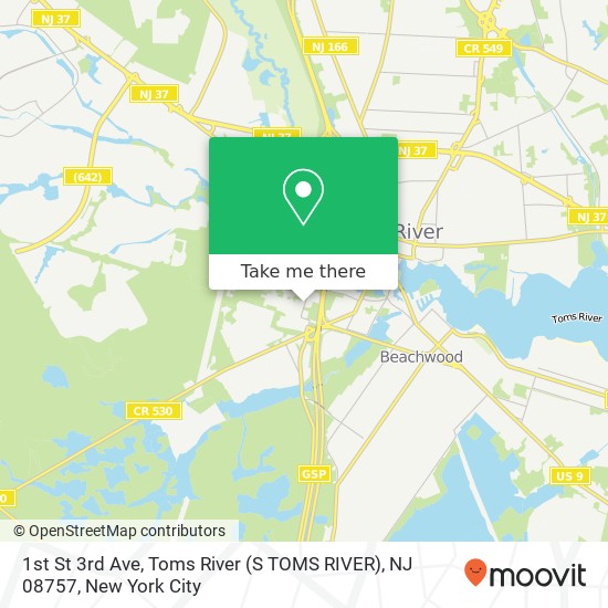 1st St 3rd Ave, Toms River (S TOMS RIVER), NJ 08757 map