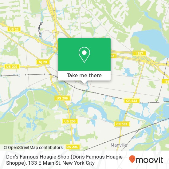 Mapa de Don's Famous Hoagie Shop (Don's Famous Hoagie Shoppe), 133 E Main St