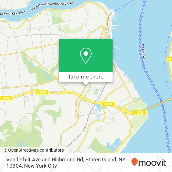 Mapa de Vanderbilt Ave and Richmond Rd, Staten Island, NY 10304