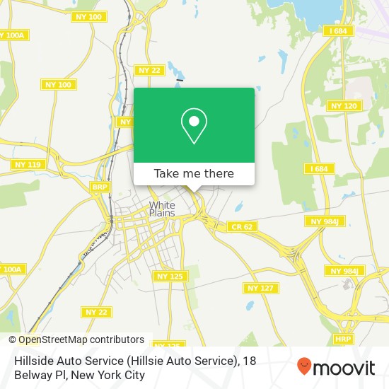 Mapa de Hillside Auto Service (Hillsie Auto Service), 18 Belway Pl