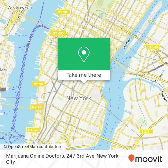 Mapa de Marijuana Online Doctors, 247 3rd Ave