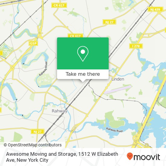 Mapa de Awesome Moving and Storage, 1512 W Elizabeth Ave