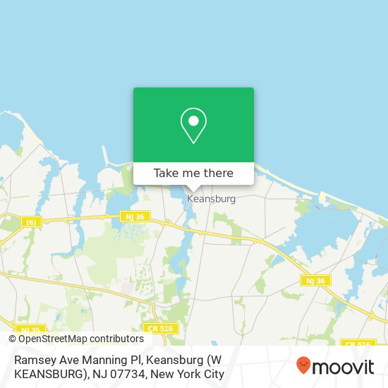 Mapa de Ramsey Ave Manning Pl, Keansburg (W KEANSBURG), NJ 07734