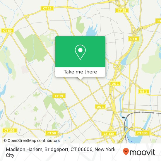 Mapa de Madison Harlem, Bridgeport, CT 06606