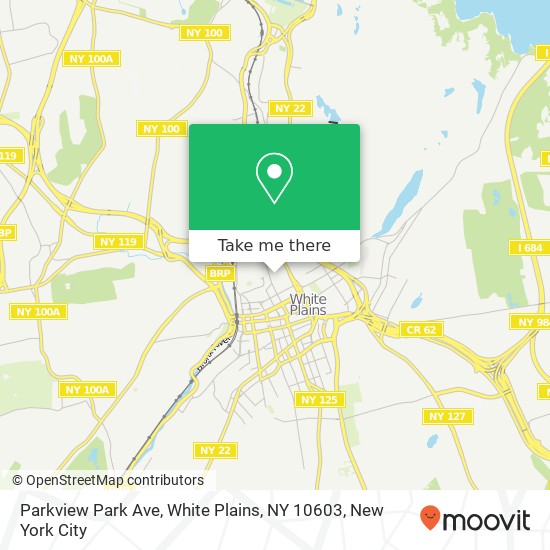 Mapa de Parkview Park Ave, White Plains, NY 10603