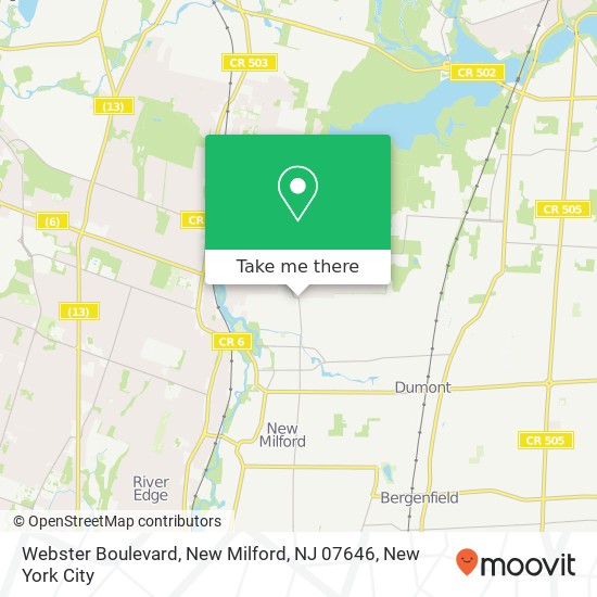 Webster Boulevard, New Milford, NJ 07646 map