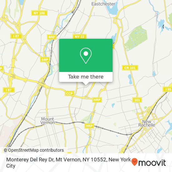 Monterey Del Rey Dr, Mt Vernon, NY 10552 map