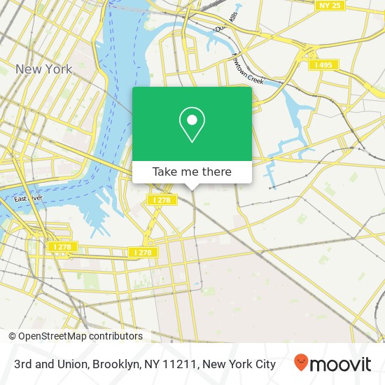 3rd and Union, Brooklyn, NY 11211 map
