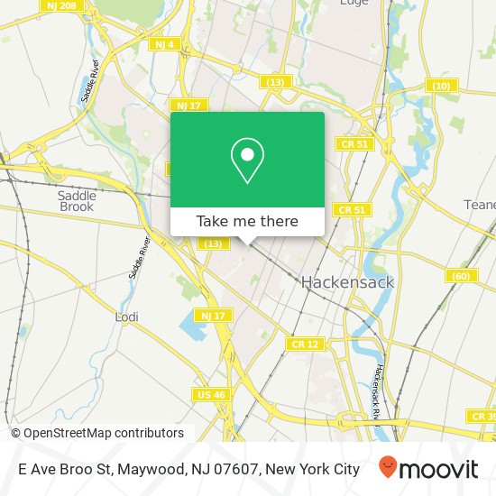 E Ave Broo St, Maywood, NJ 07607 map