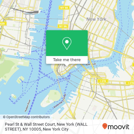 Mapa de Pearl St & Wall Street Court, New York (WALL STREET), NY 10005