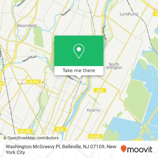 Washington McGreevy Pl, Belleville, NJ 07109 map