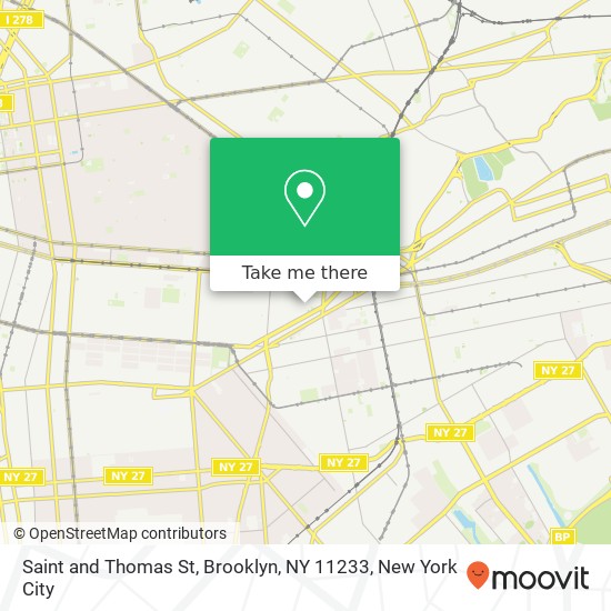 Mapa de Saint and Thomas St, Brooklyn, NY 11233