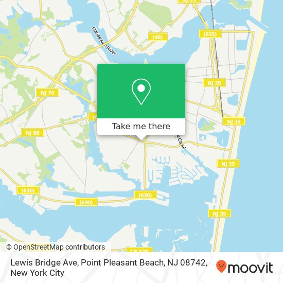 Mapa de Lewis Bridge Ave, Point Pleasant Beach, NJ 08742