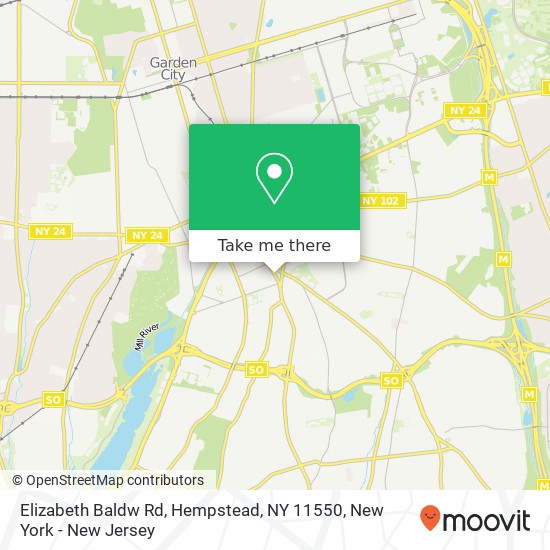Mapa de Elizabeth Baldw Rd, Hempstead, NY 11550