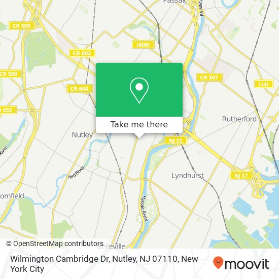 Wilmington Cambridge Dr, Nutley, NJ 07110 map