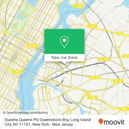 Mapa de Queens Queens Plz Queensboro Brg, Long Island City, NY 11101