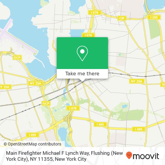 Mapa de Main Firefighter Michael F Lynch Way, Flushing (New York City), NY 11355