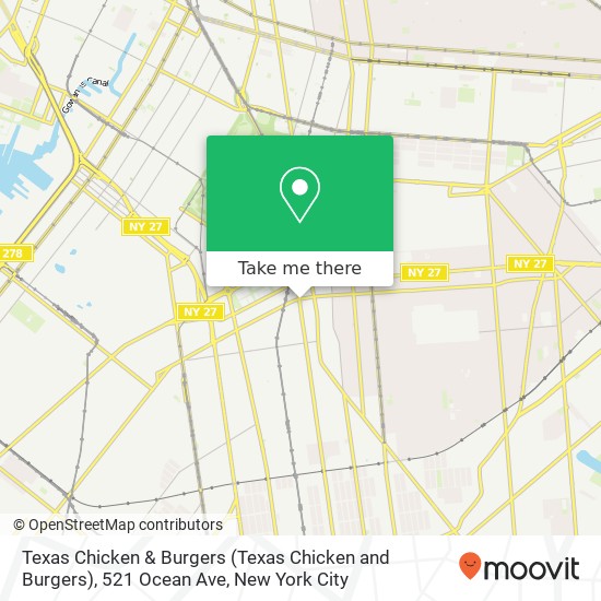 Mapa de Texas Chicken & Burgers (Texas Chicken and Burgers), 521 Ocean Ave