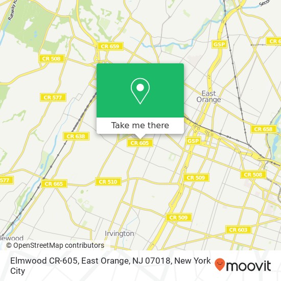 Elmwood CR-605, East Orange, NJ 07018 map