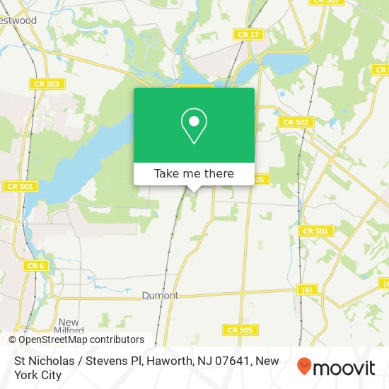 Mapa de St Nicholas / Stevens Pl, Haworth, NJ 07641