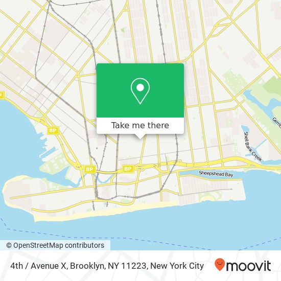 Mapa de 4th / Avenue X, Brooklyn, NY 11223